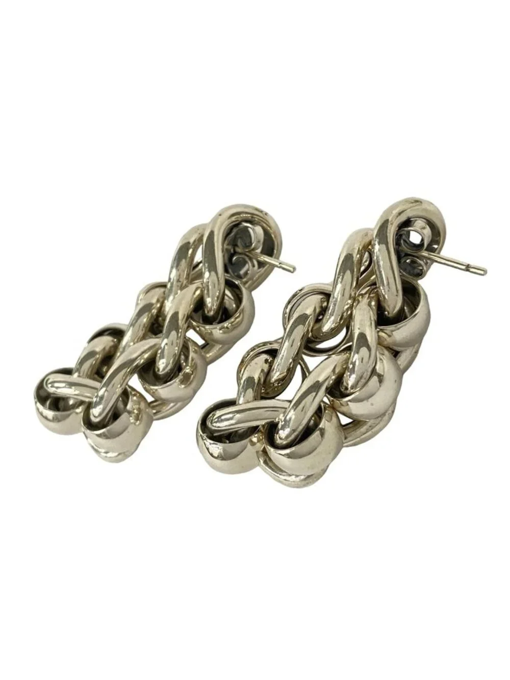 Bottega Veneta Earrings Silver Chain